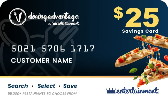 $25 dining savings card