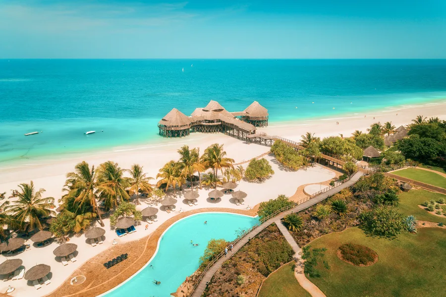 Beach resort aerial view